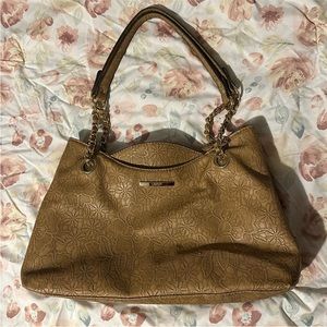 Jessica Simpson Malena Tan Brown Chain Strap
Embossed Shoulder Bag Handbag